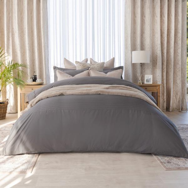 VERONA CHARCOAL 600TC EGYPTIAN COTTON DUVET COVER SET